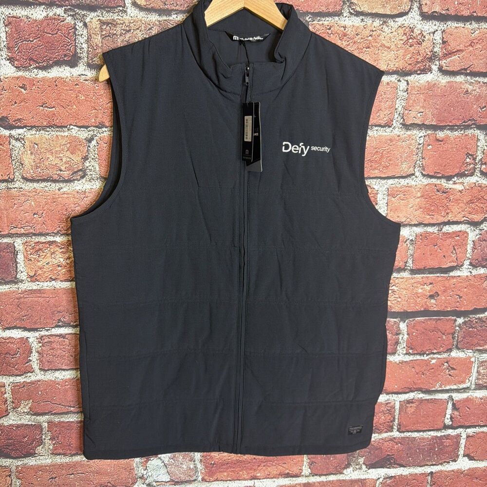 Travis Mathew Vest Cold Bay Quilted Full Zip Insulated Golf Black Mens L~NWT